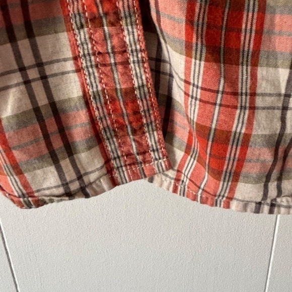 Roots ladies plaid button down cotton long sleeve shirt size L - Picture 6 of 10
